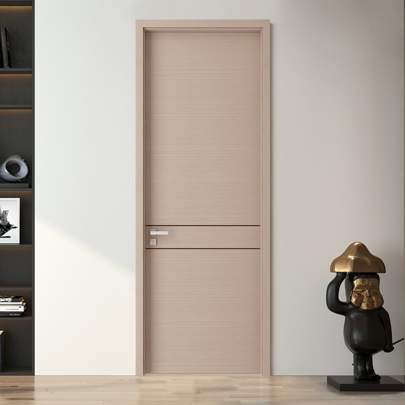 GA20-19 porte en bois de chambre intérieure en PVC MDF avec ligne de décoration en aluminium