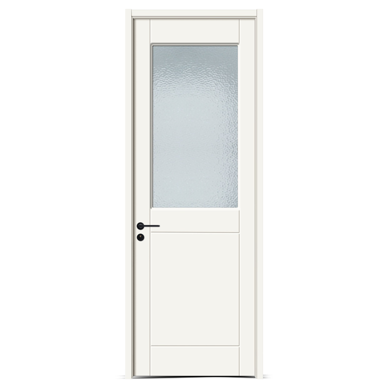 GW-123B porte en bois en verre de salle de bains en PVC MDF blanc pur