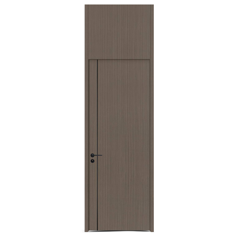 GW-206 ponceuse noire PVC MDF chambre intérieure porte en bois avec ligne de décoration en aluminium noir