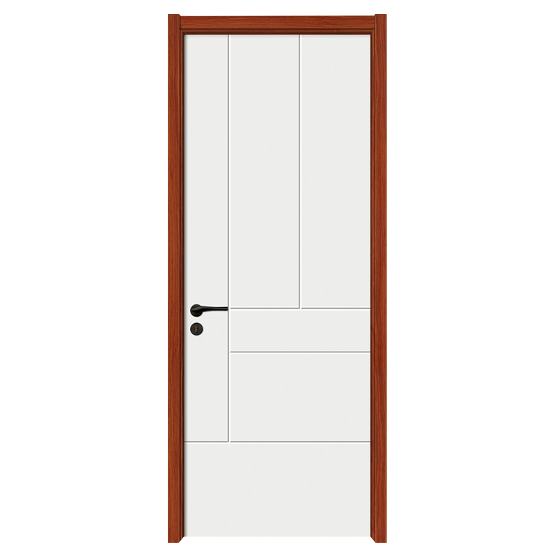 GA20-22 Porte intérieure en PVC en bois décorée simple avec cadre pour chambre à coucher