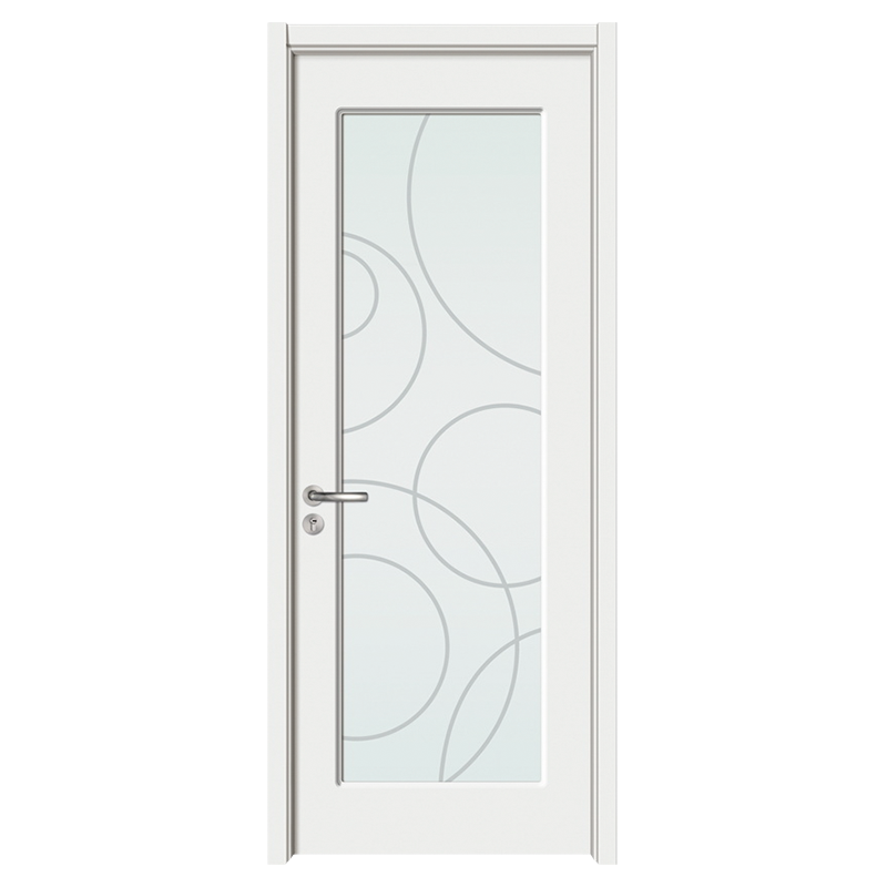 GA20-57B porte de salle de bain en bois en PVC blanc pur grand verre